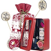 Boîte cadeau coffret carton rectangle rouge avec vitrine 33cm