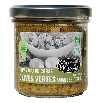 Tapas d'Olives vertes et amandes BIO 130gr