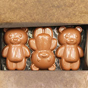 Assortiment de 6 Nounours guimauve vanille et praliné croustillant enrobé de chocolat au lait Ella Crea 