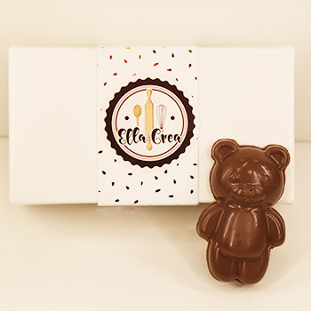 Assortiment de 6 Nounours guimauve vanille et praliné croustillant enrobé de chocolat au lait Ella Crea 