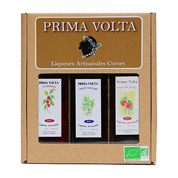 Liqueur Prima Volta Coffret Framboise, Myrte, Prune 3 x10 cl