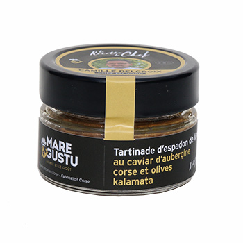 Tartinade d'Espadon de ligne au caviar d'aubergine corse et olives kalamata Mare&Gustu