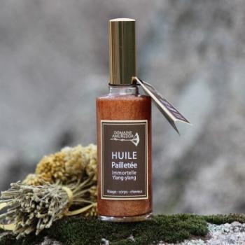 Huile pailletée à l'Immortelle Bio Ylang-Ylang 