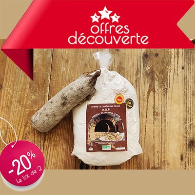 Offre découverte farine de chataigne + saucisse OD2023FARINSALCI