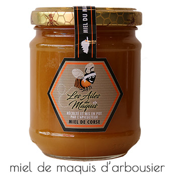 Miel de Maquis d'Arbousier Les Ailes du Maquis 250 g